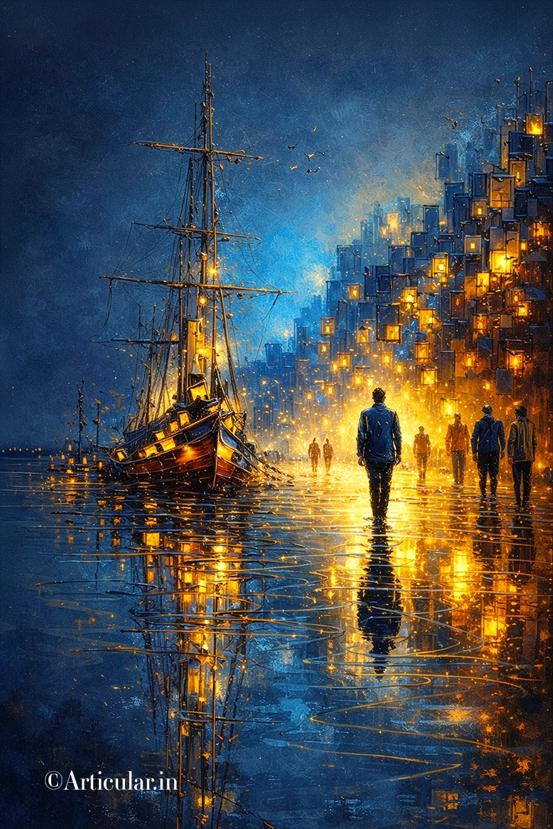 Blue Ship Abstract AB002