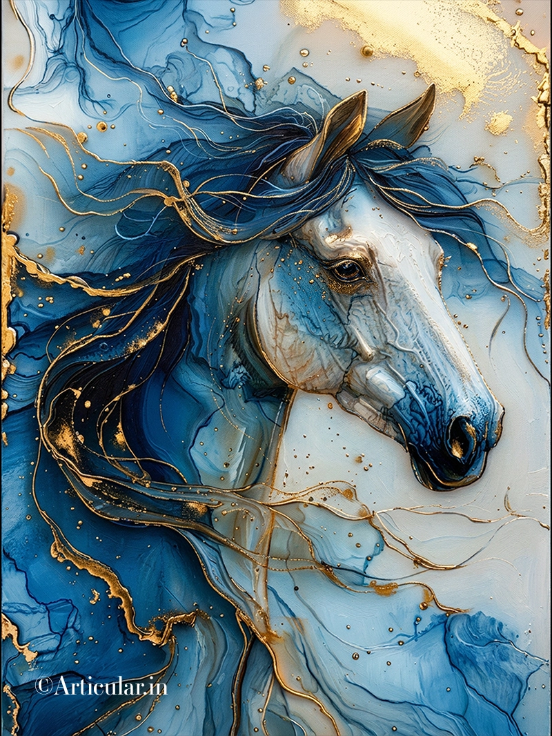 White Horse Abstract AB007