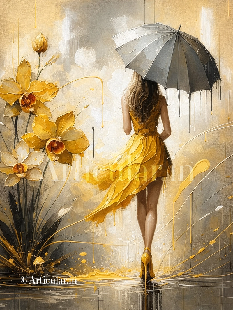 Lady in Yellow Umbrella