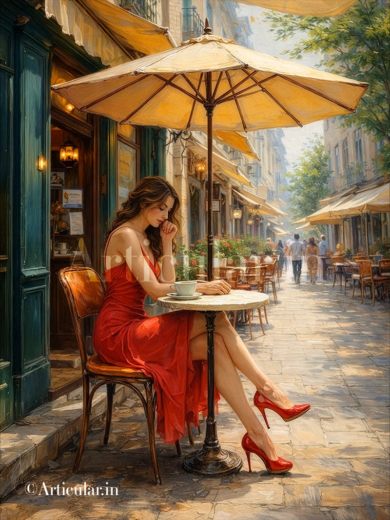 Lady in a cafe
