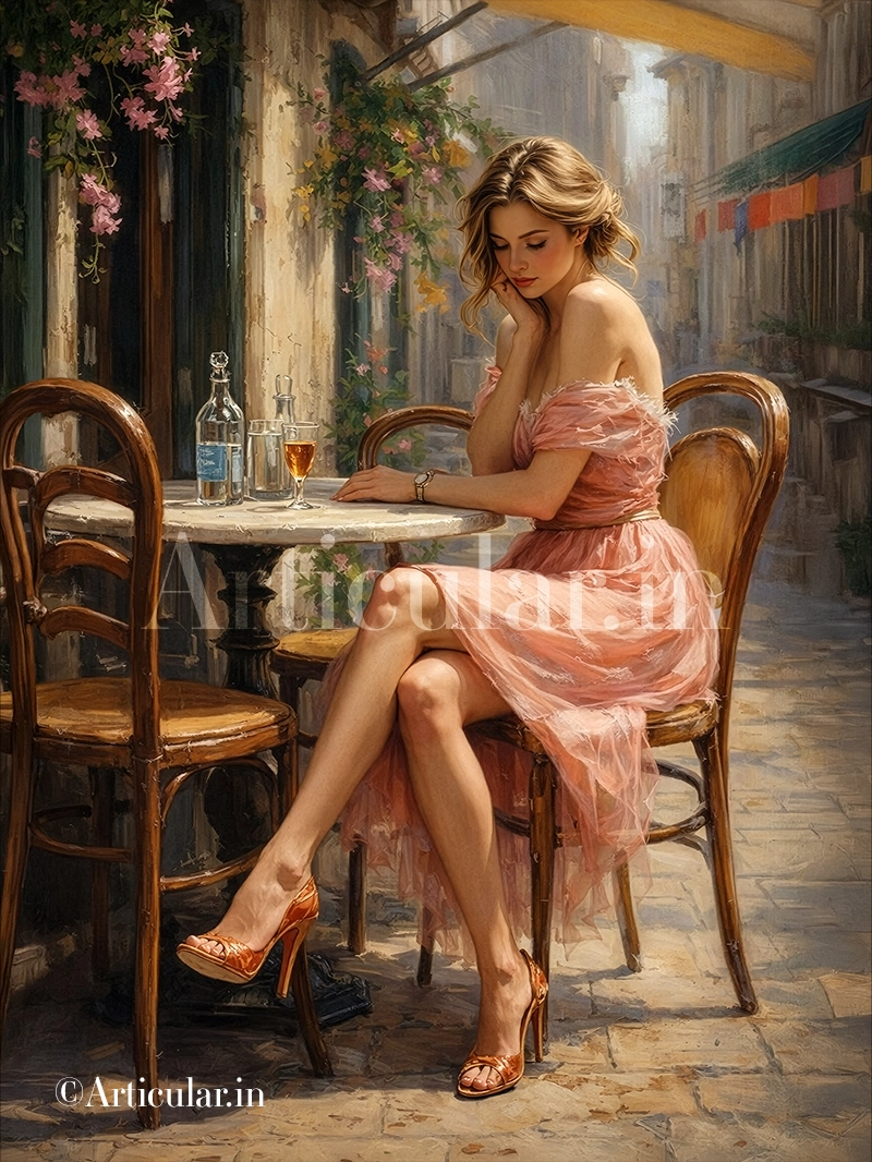 Lady in a cafe