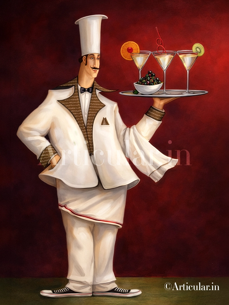 Chef with cocktails