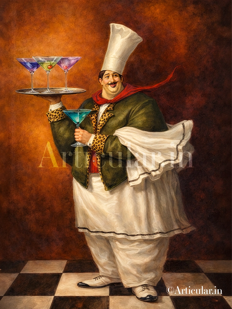 Chef with cocktails